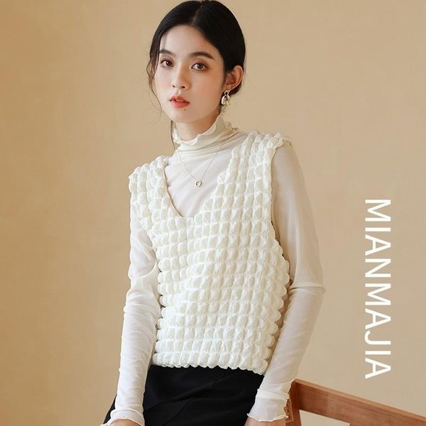 women's sweaters design sense fashion younger chic waistcoat wild vest outer wear 2021autumn, White;black
women's sweaters design sense fashion younger chic waistcoat wild vest outer wear 2021autumn, White;black