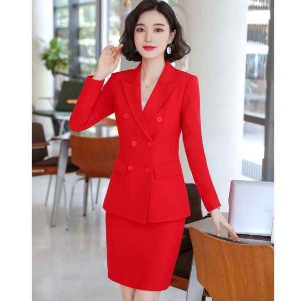 two piece dress autumn winter formal women business suits with skirt and jackets coat styles professional blazers annual meeting suit, White
two piece dress autumn winter formal women business suits with skirt and jackets coat styles professional blazers annual meeting suit, White