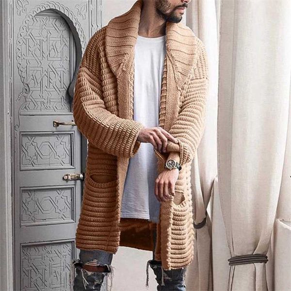 autumn winter warm ribbed sweater cardigan fashion turn-down collar trench jumper casual solid long overcoats for men 220114, White;black
autumn winter warm ribbed sweater cardigan fashion turn-down collar trench jumper casual solid long overcoats for men 220114, White;black