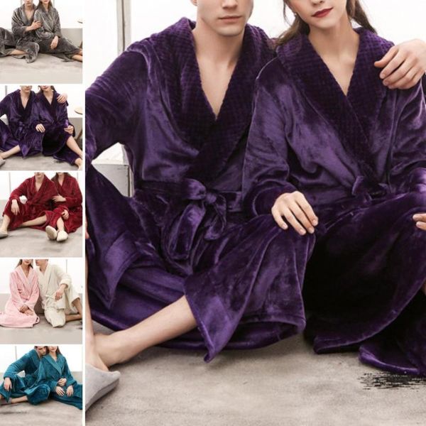 women's sleepwear ladies and men's pajamas two-piece winter soft solid color thick warmth long bathrobes home dresses, Black;red
women's sleepwear ladies and men's pajamas two-piece winter soft solid color thick warmth long bathrobes home dresses, Black;red