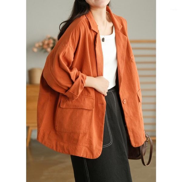 women's suits & blazers fairynatural korean orange loose blazer coats autumn spring female casual retro jackets harajuku women button c, White;black 
women's suits & blazers fairynatural korean orange loose blazer coats autumn spring female casual retro jackets harajuku women button c, White;black