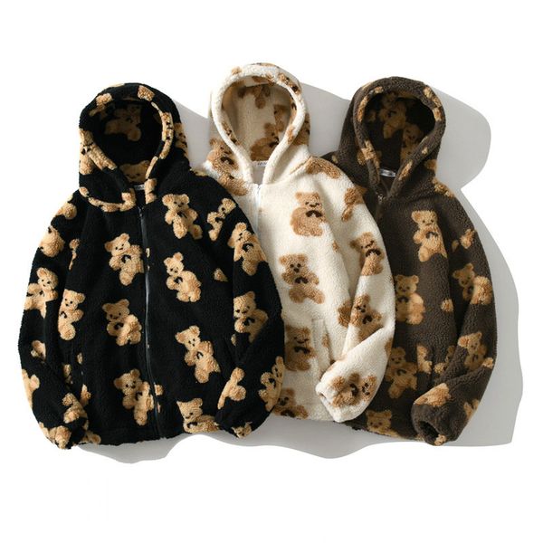 hip hop lambswool jacket bear print half-zip pullover hoodie men harajuku streetwear loose hooded couple jacket jacket winter, Black;brown
hip hop lambswool jacket bear print half-zip pullover hoodie men harajuku streetwear loose hooded couple jacket jacket winter, Black;brown