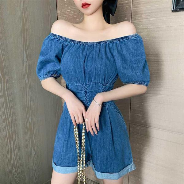 summer off shoulder women blue jeans bodysuit short sleeve denim playsuits puff jumpsuit overalls1, Black;white
summer off shoulder women blue jeans bodysuit short sleeve denim playsuits puff jumpsuit overalls1, Black;white