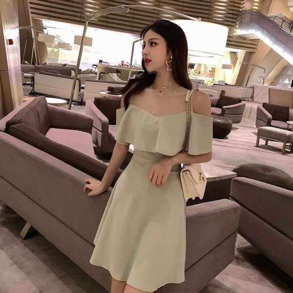 casual dresses mesh patchwork summer ladies korean fashion fresh off shoulder dress black green slim french slash neck kpop robe femme1, Black;gray
casual dresses mesh patchwork summer ladies korean fashion fresh off shoulder dress black green slim french slash neck kpop robe femme1, Black;gray