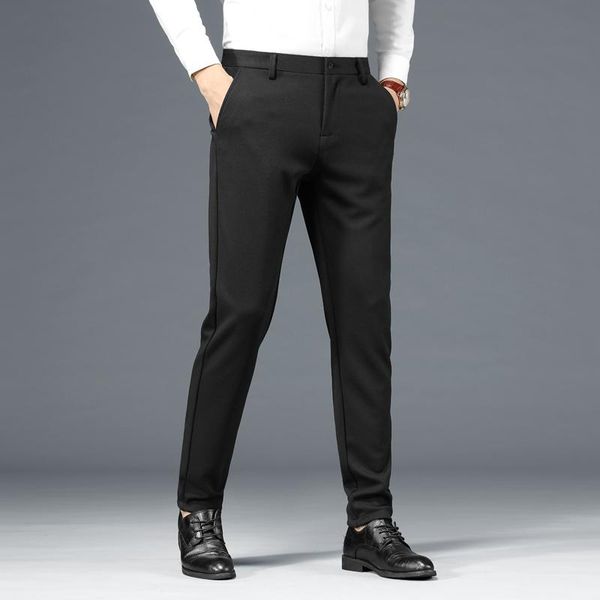 men's pants 2021 autumn casual slim-fit business trousers classic black knitted stretch fabric brand clothing
men's pants 2021 autumn casual slim-fit business trousers classic black knitted stretch fabric brand clothing