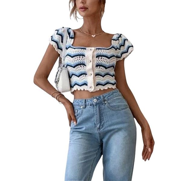 women's knits & tees women button down crop , short sleeve wavy striped print crochet knit t-shirts chic, sexy, White
women's knits & tees women button down crop , short sleeve wavy striped print crochet knit t-shirts chic, sexy, White