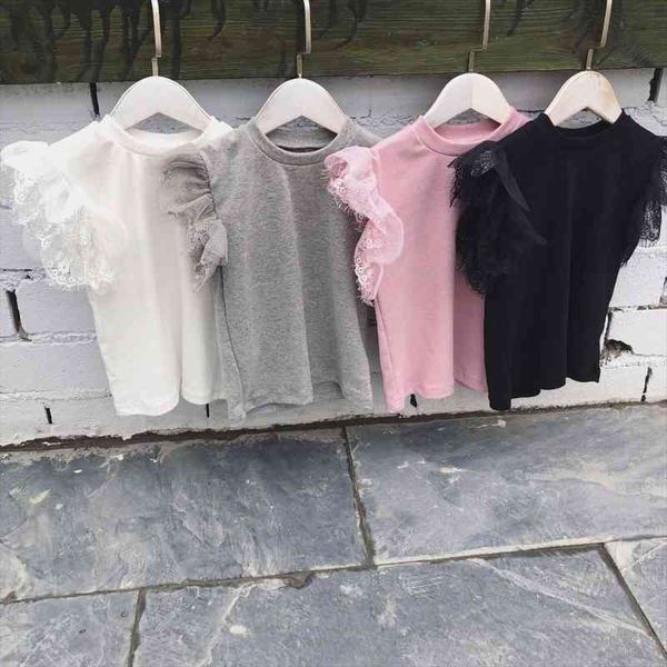 short sleeve kids girls lace t shirt baby summer solid color tee japanese korean style clothes, Blue
short sleeve kids girls lace t shirt baby summer solid color tee japanese korean style clothes, Blue