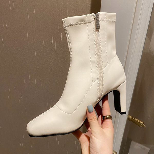 2021 autumn new arrival high heels ankle boot square toe ladies shoes pu leather boots women beige 2sdd, Black
2021 autumn new arrival high heels ankle boot square toe ladies shoes pu leather boots women beige 2sdd, Black