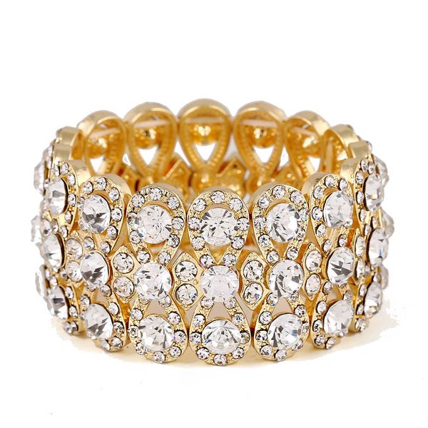 wedding jewelry luxury full crystal rhinestones gold color for women bride stretch rope wide bracelets & bangles gift, Golden;silver
wedding jewelry luxury full crystal rhinestones gold color for women bride stretch rope wide bracelets & bangles gift, Golden;silver