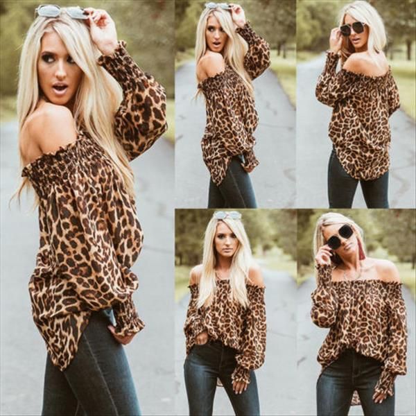 new fashion women chic shirts leopard print fashion slash neck off shoulder puff sleeve loose blouse, White
new fashion women chic shirts leopard print fashion slash neck off shoulder puff sleeve loose blouse, White