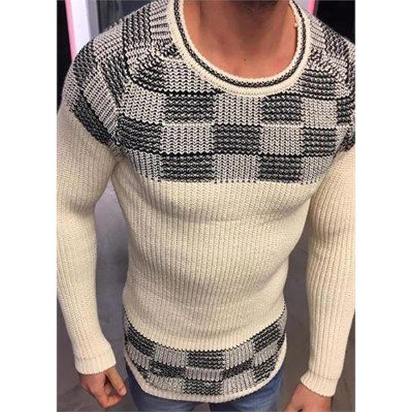 men's sweaters 2021 autumn fashion cube patchwork long sleeve for men casual knitted pullovers shirts slim o-neck streetwear, White;black
men's sweaters 2021 autumn fashion cube patchwork long sleeve for men casual knitted pullovers shirts slim o-neck streetwear, White;black