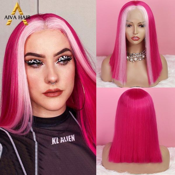 synthetic wigs aiva hair pink lace front wig heat resistant red green short white purple cosplay bob for women, Black
synthetic wigs aiva hair pink lace front wig heat resistant red green short white purple cosplay bob for women, Black