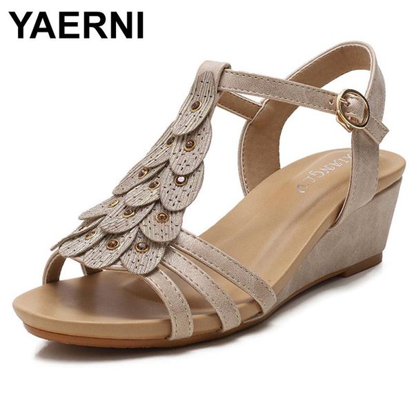 sandals yaerni summer shoes woman leather heel wedge female with open toe thick, Black
sandals yaerni summer shoes woman leather heel wedge female with open toe thick, Black
