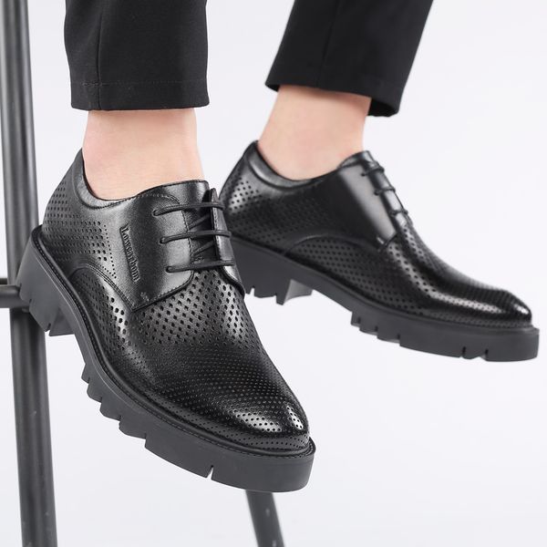 hollow summer / winter platform high heel 4/7/9 cm height growth formal men derby leather shoe man dress shoes elevator, Black
hollow summer / winter platform high heel 4/7/9 cm height growth formal men derby leather shoe man dress shoes elevator, Black