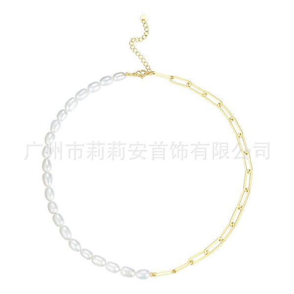 pendant necklaces 18k gold plated titanium steel design natural pearl clavicle chain temperament fashion necklace, Silver
pendant necklaces 18k gold plated titanium steel design natural pearl clavicle chain temperament fashion necklace, Silver