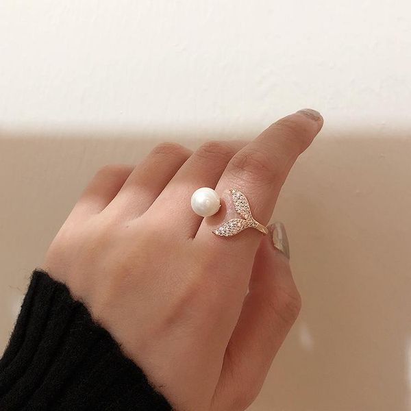 cluster rings mermaid tail for women opening adjustable pearl ring korean style small finger jewelry ladies golden, Golden;silver
cluster rings mermaid tail for women opening adjustable pearl ring korean style small finger jewelry ladies golden, Golden;silver