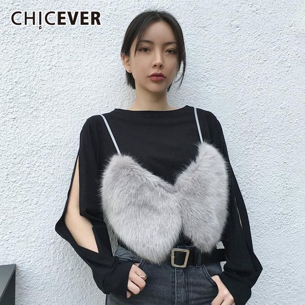 women's vests chicever fur tassel vest v neck sling short waistcoat for female 2021 autumn winner fashion clothing, Black;white
women's vests chicever fur tassel vest v neck sling short waistcoat for female 2021 autumn winner fashion clothing, Black;white
