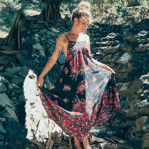 retro vintage print boho dress summer 2021 women sleeveles etehnic dress robe vestido mujer hippie beach dress, Black;gray
retro vintage print boho dress summer 2021 women sleeveles etehnic dress robe vestido mujer hippie beach dress, Black;gray