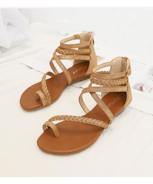sandals wedge women's summer open-toed roman shoes, Black