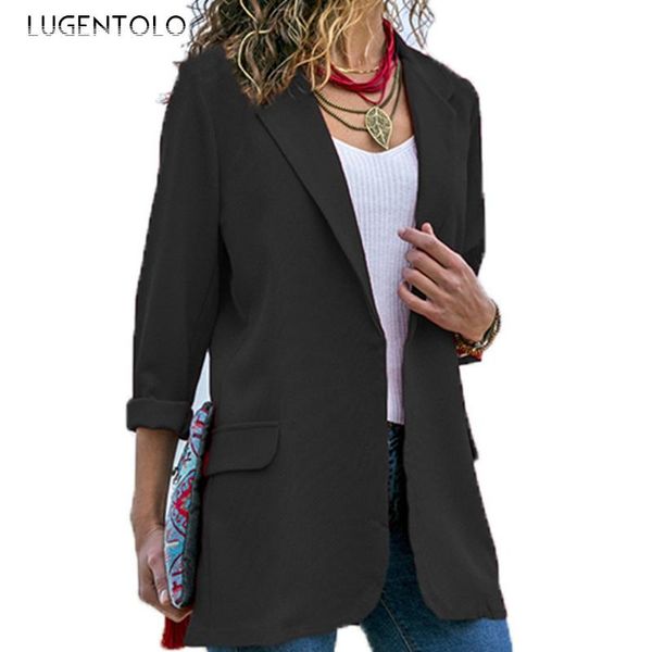 women's suits & blazers women elegant blazer casual long sleeve notched cardigan summer ladies thin simple street fashion lugentolo, White;black
women's suits & blazers women elegant blazer casual long sleeve notched cardigan summer ladies thin simple street fashion lugentolo, White;black