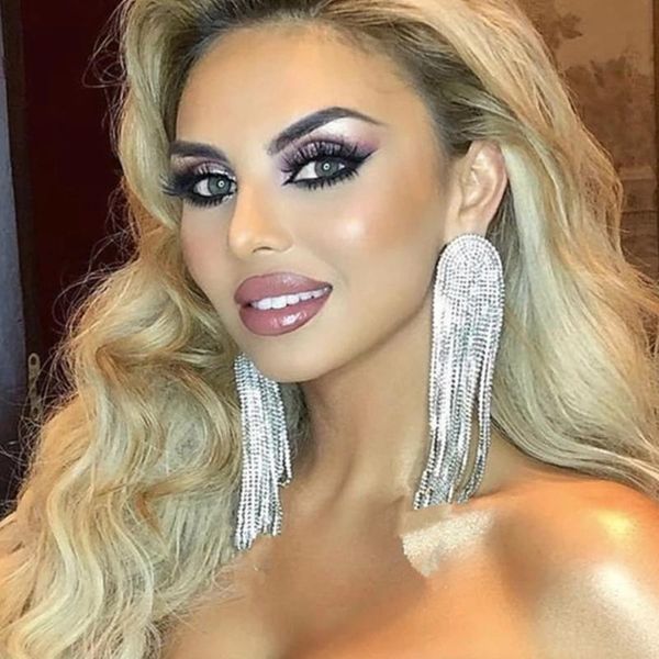 dangle & chandelier ins exaggerated geogous rhinestone big statement tassel earrings jewelry for women crystal long drop accessories, Silver
dangle & chandelier ins exaggerated geogous rhinestone big statement tassel earrings jewelry for women crystal long drop accessories, Silver