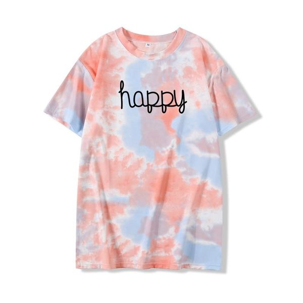 women's t-shirt happy printing letter pattern summer fashion tie dye women japanese korean casual harajuku style all-match female, White
women's t-shirt happy printing letter pattern summer fashion tie dye women japanese korean casual harajuku style all-match female, White