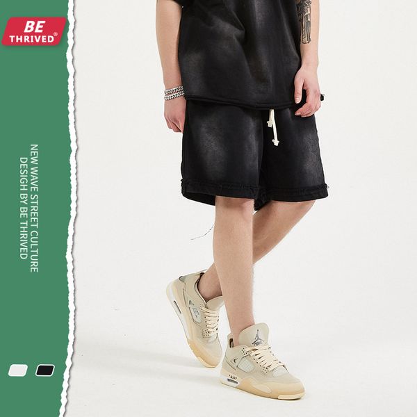 be men's wear | 2021 summer new worn-out three-dimensional embossed spray dyed shorts, Black
be men's wear | 2021 summer new worn-out three-dimensional embossed spray dyed shorts, Black