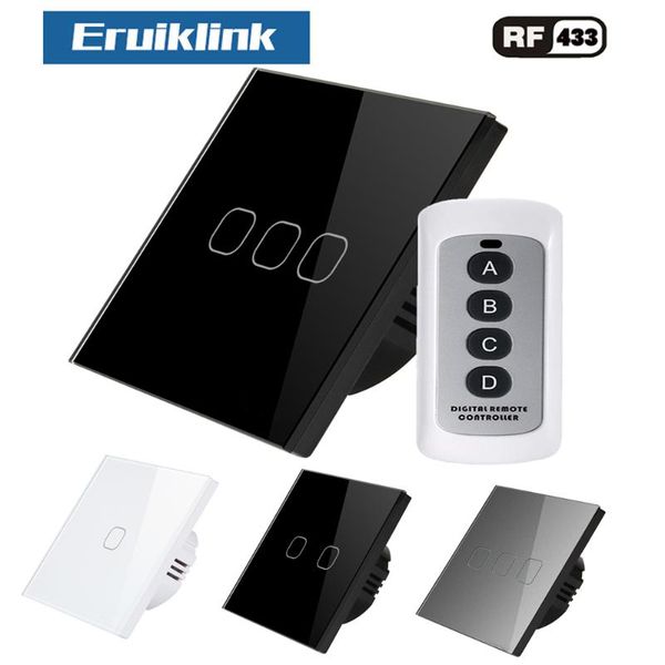 smart home control eruiklink eu/uk touch switch light rf wireless remote 1\2\3gang ac110v 250v wall post installation
smart home control eruiklink eu/uk touch switch light rf wireless remote 1\2\3gang ac110v 250v wall post installation
