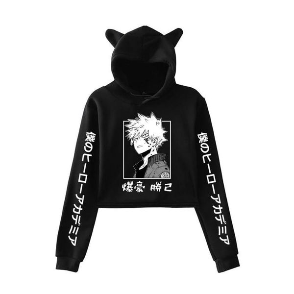 women hoodie japanese anime my hero academia katsuki bakugo printed pullover women's personality cropped long sleeve hoody, Black
women hoodie japanese anime my hero academia katsuki bakugo printed pullover women's personality cropped long sleeve hoody, Black