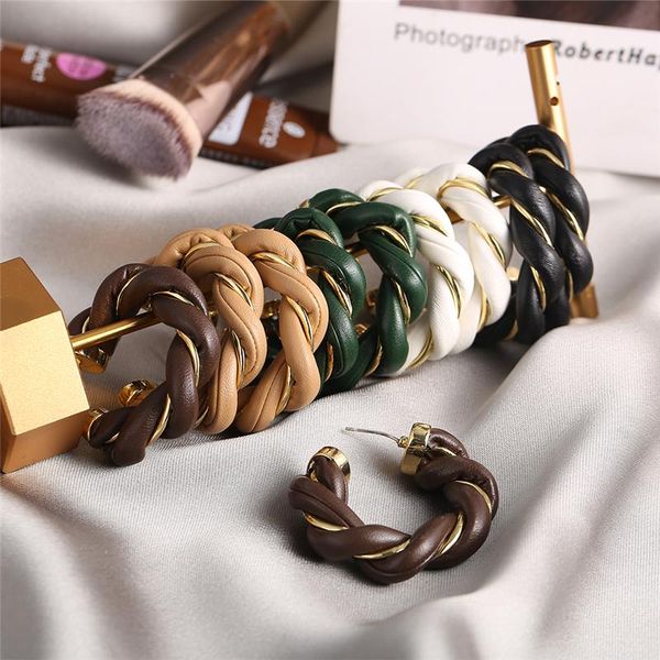 hoop & huggie korean style chic earrings for women 2021 twisted c shape leather female brincos fashion jewelry, Golden;silver
hoop & huggie korean style chic earrings for women 2021 twisted c shape leather female brincos fashion jewelry, Golden;silver