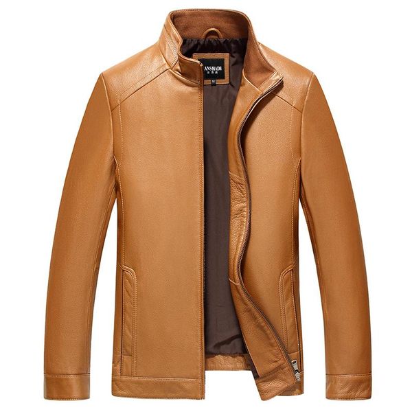 men's leather & faux genuine jacket men spring autumn real cow coat blouson cuir homme 14c909 yy316, Black
men's leather & faux genuine jacket men spring autumn real cow coat blouson cuir homme 14c909 yy316, Black