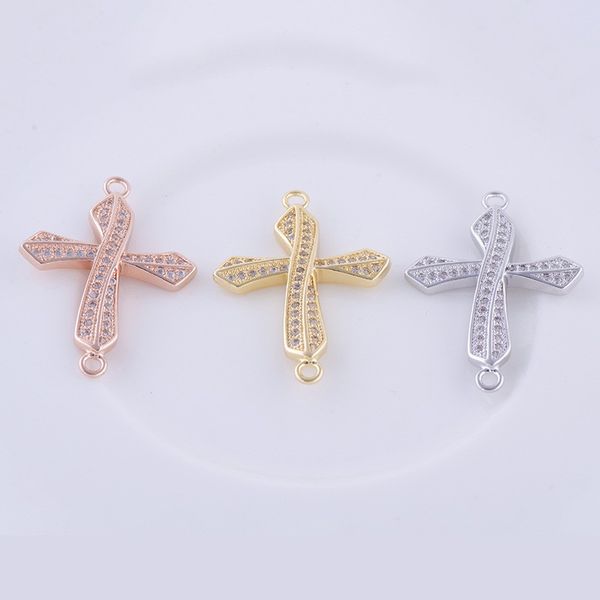 fine micro insert cz copper cross charm pendant connectors for diy jewelry making, Bronze;silver
fine micro insert cz copper cross charm pendant connectors for diy jewelry making, Bronze;silver