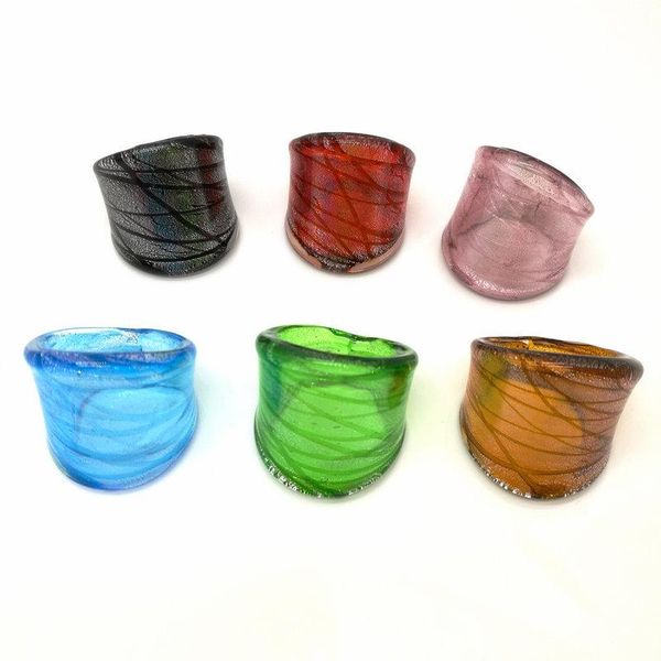 cluster rings wholesale 6pcs mix color lampwork 3d glass murano 17-19mm band ring, Golden;silver
cluster rings wholesale 6pcs mix color lampwork 3d glass murano 17-19mm band ring, Golden;silver