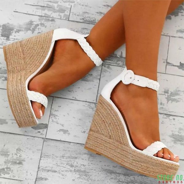 sandals woman summer wedge platform ladies high heels shoes women fashion straw buckle open toe casual female footwear, Black
sandals woman summer wedge platform ladies high heels shoes women fashion straw buckle open toe casual female footwear, Black