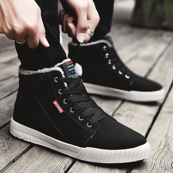 high cotton shoes men's large frosted leather snow boots sports enbujia plush warm thick soled, Black
high cotton shoes men's large frosted leather snow boots sports enbujia plush warm thick soled, Black