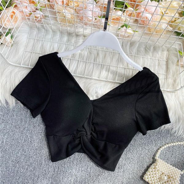 women's t-shirt 2021 summer hong kong style vintage women tee solid color low-cut v-neck chest pad fashion slim clothes, White
women's t-shirt 2021 summer hong kong style vintage women tee solid color low-cut v-neck chest pad fashion slim clothes, White