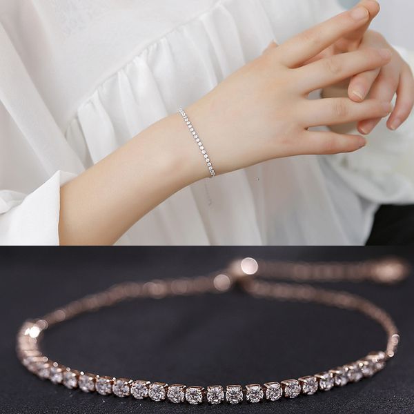 new simple bracelet single layer micro inlaid zircon hand decoration extension chain fashion bracelet, Silver
new simple bracelet single layer micro inlaid zircon hand decoration extension chain fashion bracelet, Silver