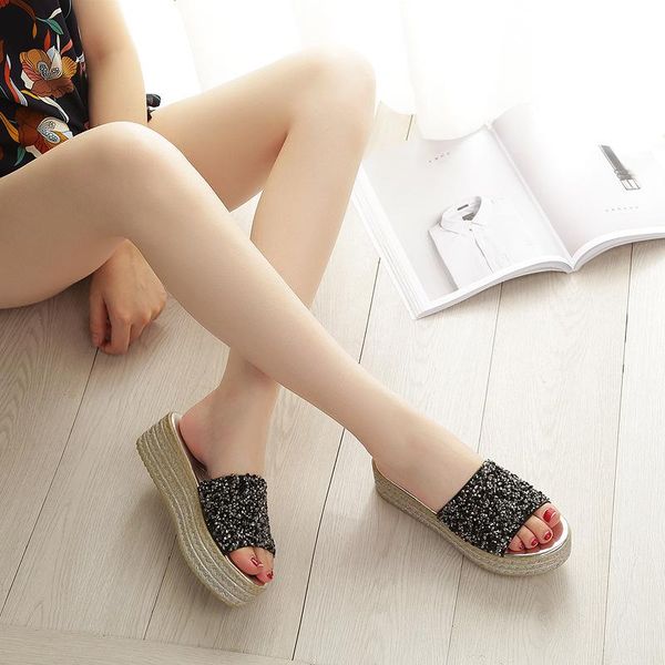 sandals sequins summer slippers women korean female casual outdoor non-slip shoes womens, Black
sandals sequins summer slippers women korean female casual outdoor non-slip shoes womens, Black
