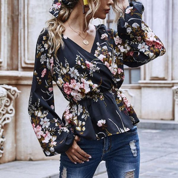 women's t-shirt vintage trend women print shirts spring autumn fashion lantern sleeve ladies v-neck ruffles swing waist for female, White
women's t-shirt vintage trend women print shirts spring autumn fashion lantern sleeve ladies v-neck ruffles swing waist for female, White