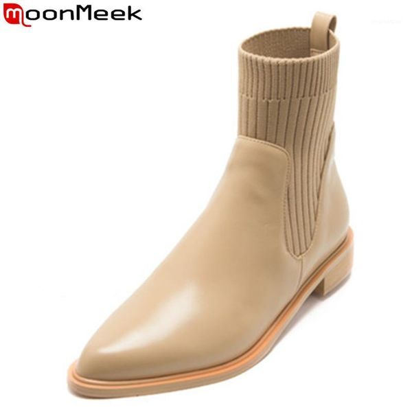 boots moonmeek 2021 genuine leather square heels pointed toe women autumn winter solid color ankle for woman1, Black
boots moonmeek 2021 genuine leather square heels pointed toe women autumn winter solid color ankle for woman1, Black