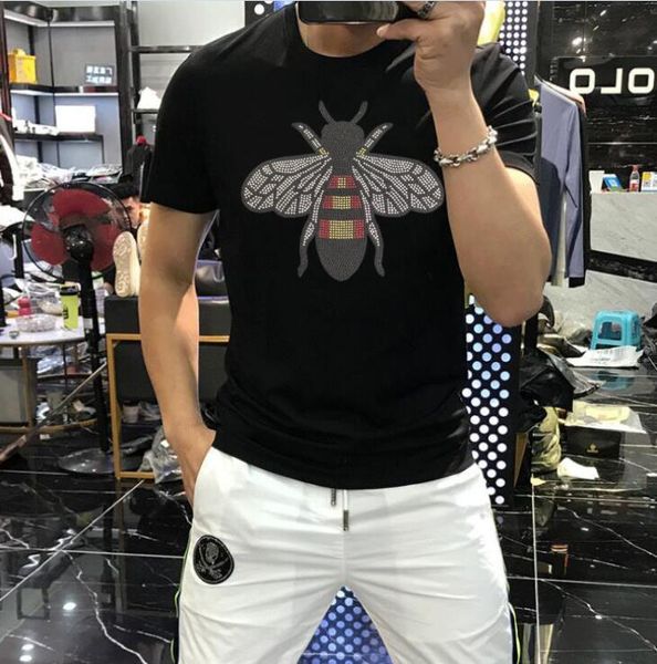 men's t-shirts rhinestones men's tshirt short sleeve business formal dress casual shirts streetwear designer tees, White;black
men's t-shirts rhinestones men's tshirt short sleeve business formal dress casual shirts streetwear designer tees, White;black