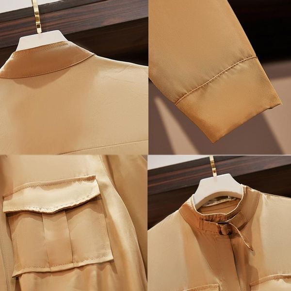 women's trench coats autumn women elastic drawstring tunic jackets long sleeve stand collar outerwear, Tan;black
women's trench coats autumn women elastic drawstring tunic jackets long sleeve stand collar outerwear, Tan;black