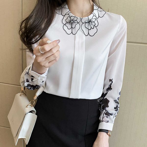 women's blouses & shirts chic office lady floral print blouse white simple long sleeve single-breasted chiffon women fashion spring fal
women's blouses & shirts chic office lady floral print blouse white simple long sleeve single-breasted chiffon women fashion spring fal