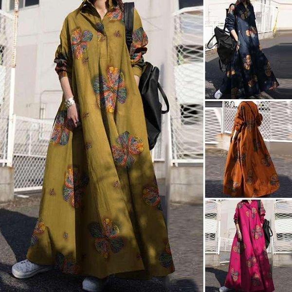 casual dresses elegant printed maxi dress zanzea 2021 women's spring sundress lapel long sleeve shirt vestidos female robe plus size 5x, Black;gray
casual dresses elegant printed maxi dress zanzea 2021 women's spring sundress lapel long sleeve shirt vestidos female robe plus size 5x, Black;gray