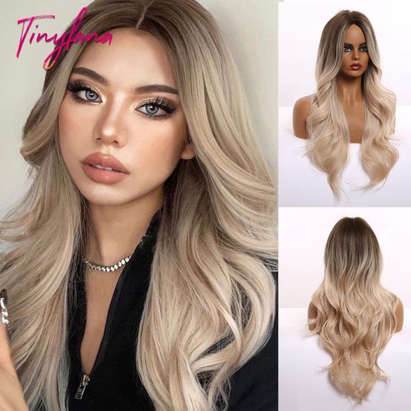 synthetic wigs tiny lana long ombre brown platinum blonde middle part for women big body wavy heat resistant fiber natural hair, Black
synthetic wigs tiny lana long ombre brown platinum blonde middle part for women big body wavy heat resistant fiber natural hair, Black