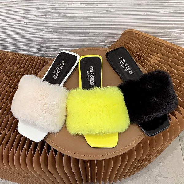 slippers furry women 2021 summer female sandals one word with square head flat open-toed outer wear home fluffy slides, Black
slippers furry women 2021 summer female sandals one word with square head flat open-toed outer wear home fluffy slides, Black