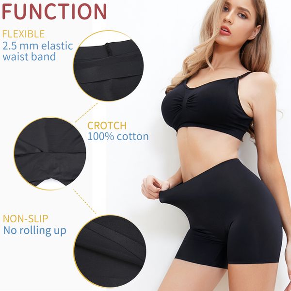 safety pants anti chafing femme invisible shorts under skirt ladies seamless underwear ultra thin comfortable control panties, Black
safety pants anti chafing femme invisible shorts under skirt ladies seamless underwear ultra thin comfortable control panties, Black