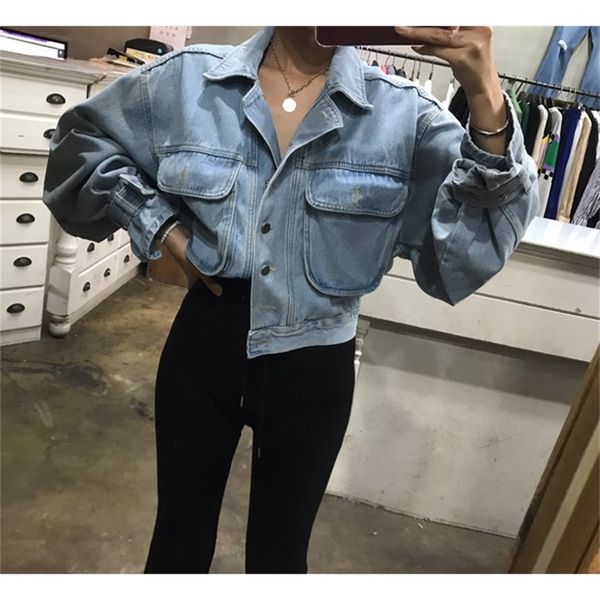 2021 new short denim women 3d pocket button down blue jean coats loose cropped jacket autumn fashion rwup, Black;brown
2021 new short denim women 3d pocket button down blue jean coats loose cropped jacket autumn fashion rwup, Black;brown