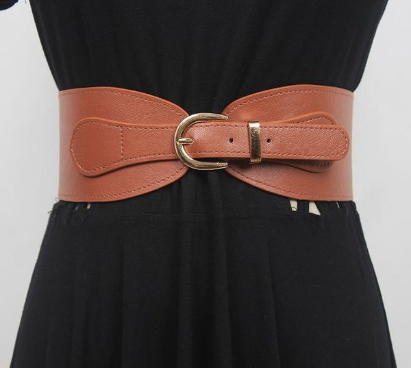 belts women's runway fashion pu leather elastic cummerbunds female dress corsets waistband decoration wide belt r2680, Black;brown
belts women's runway fashion pu leather elastic cummerbunds female dress corsets waistband decoration wide belt r2680, Black;brown