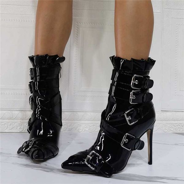 boots fashion buckle strap design black women stiletto booty side zip ankle high heeled big size 47
boots fashion buckle strap design black women stiletto booty side zip ankle high heeled big size 47